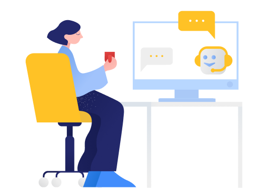 Person sitting in a chair looking at a monitor